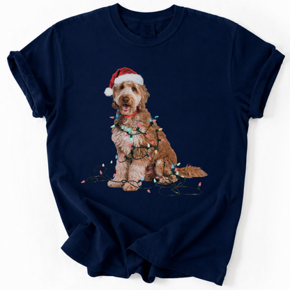 Christmas Goldendoodle Shirt, Christmas Lights Dog Tee, Christmas Dog Tee, Goldendoodle Mom Tshirt, Gift for Dog Lover, Goldendoodle