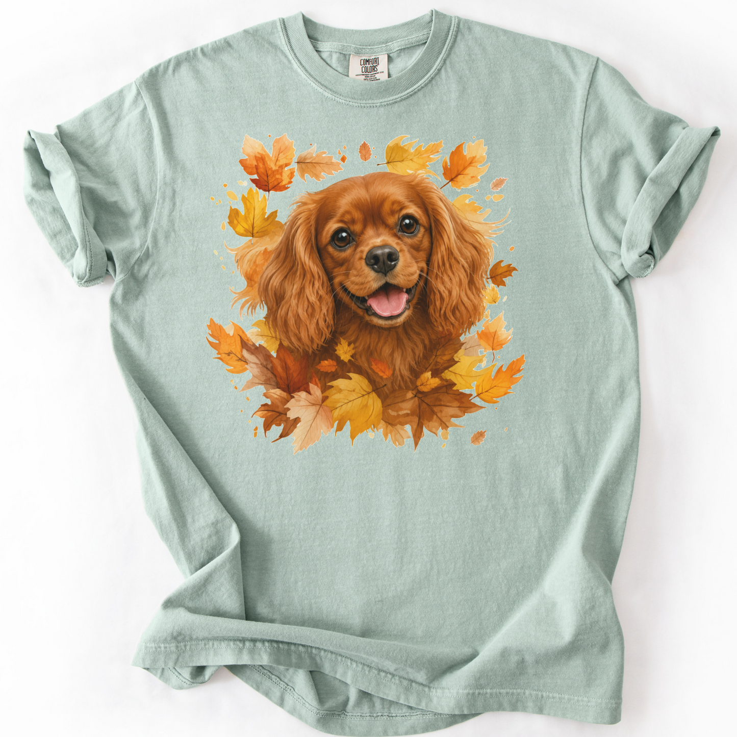 Ruby Cavalier Fall Shirt, Autumn Dog Mom Comfort Colors Tee