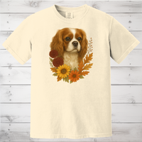 Load image into Gallery viewer, Cavalier King Charles Spaniel Sweatshirt – Blenheim, Ruby or Tri-Color Dog Lover Gift, Cute Fall Floral Crewneck for Pet Owners
