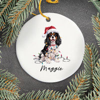 Load image into Gallery viewer, Cavalier King Charles Spaniel Ornament, Personalized Dog Christmas Ornament
