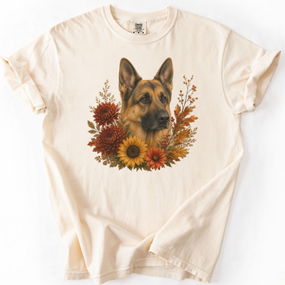 German Shepherd Autumn Floral Shirt