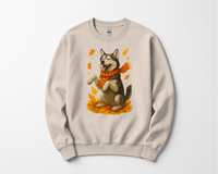 Load image into Gallery viewer, Siberian Husky Autumn Sweatshirt, Cozy Fall Dog Sweater, Husky Lover Apparel, Cute Autumn Dog Shirt, Gift for Pet Lovers
