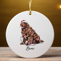 Load image into Gallery viewer, Brown Newfoundland Ornament, Custom Dog Keepsake
