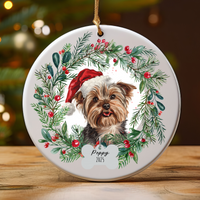 Load image into Gallery viewer, Personalized Yorkshire Terrier Christmas Ornament