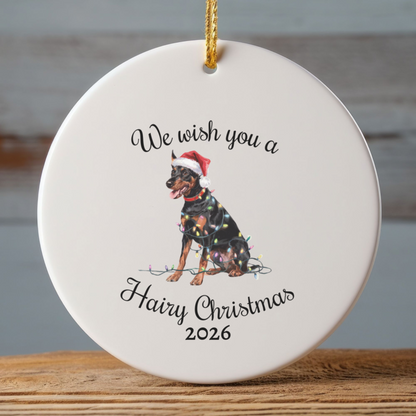Christmas German Pinscher Ornament, Christmas Lights Dog Keepsake