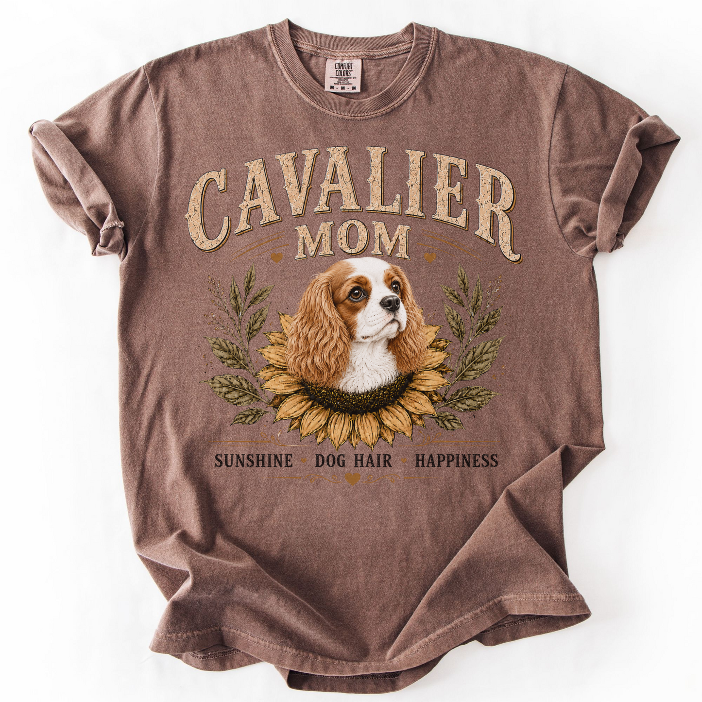 Blenheim Cavalier Mom Shirt, Cavalier King Charles Spaniel Tee, Sunflower Dog Lover Gift