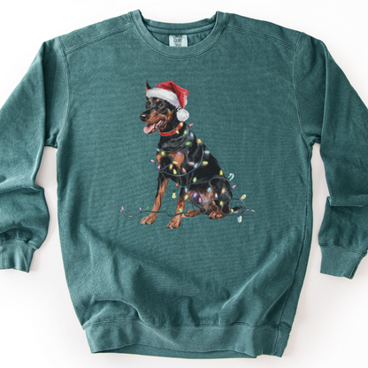 German Pinscher Christmas Lights Sweatshirt
