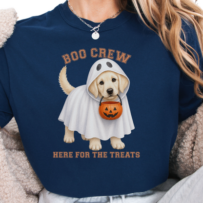 English Cream Golden Boo Crew Halloween Shirt, Here for the Treats Dog Mom Tee