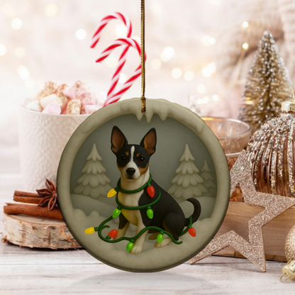 Personalized Rat Terrier Christmas  3D Clay-Style Dog Keepsake