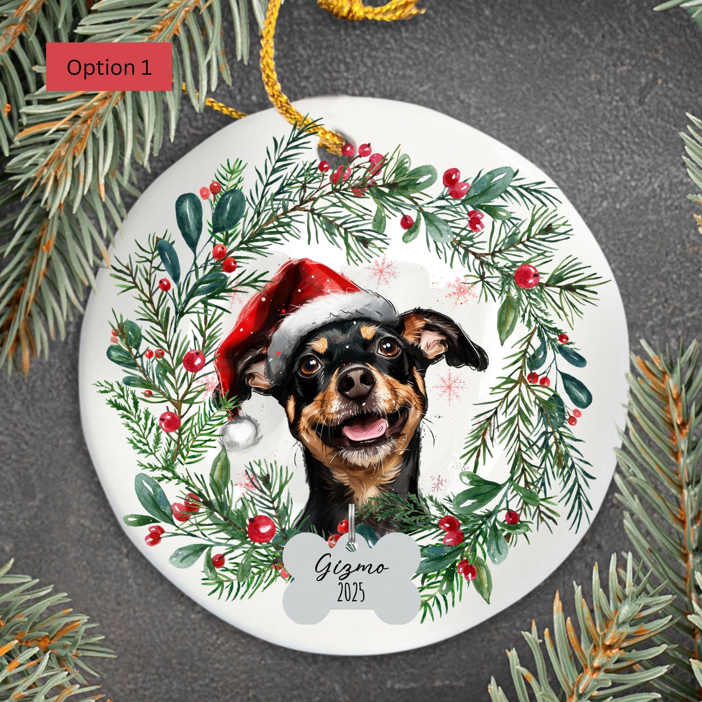 Personalized Miniature Pinscher Ornament