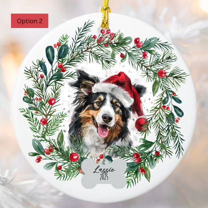 Personalized Collie Christmas Ornament