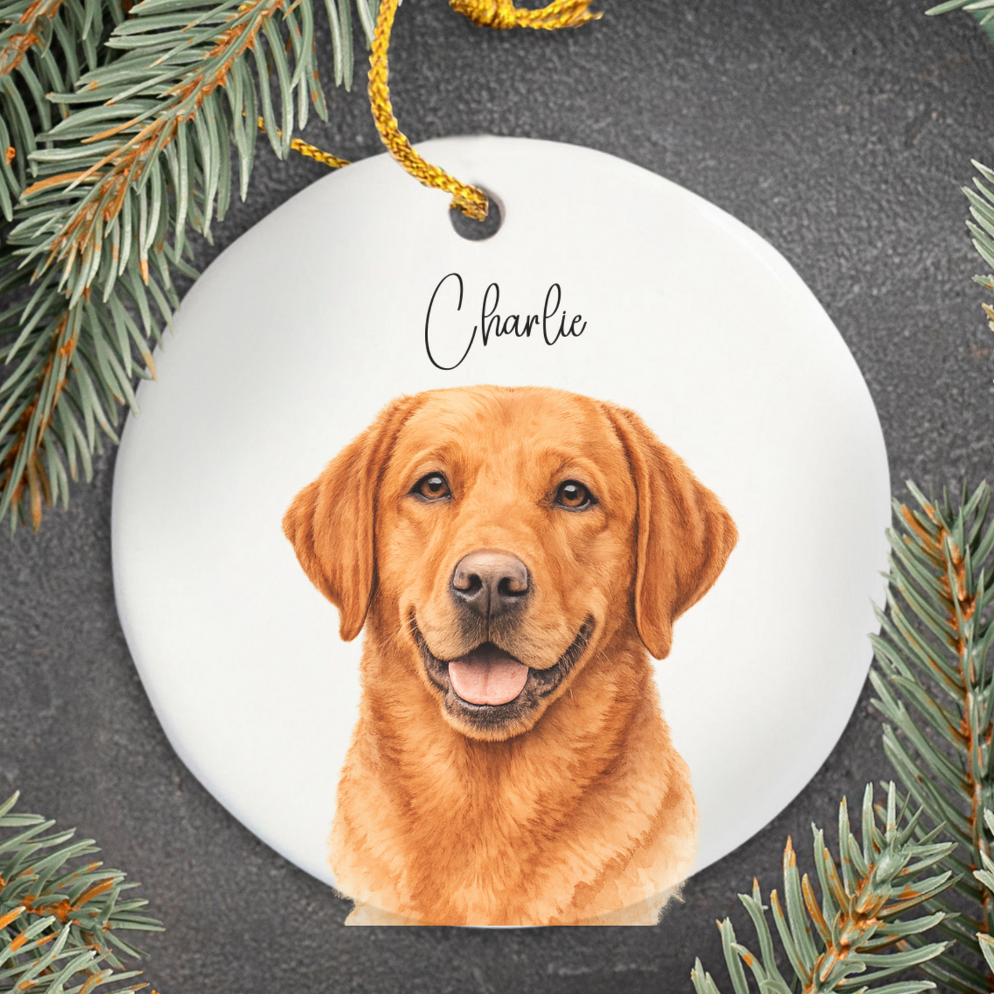 Personalized Watercolor Pet Photo Ornament
