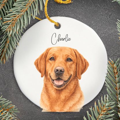 Personalized Watercolor Pet Photo Ornament