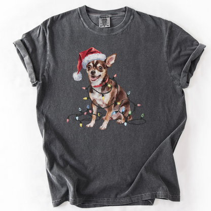 Christmas Chihuahua Shirt, Christmas Lights Dog Tee, Christmas Dog Tee, Chihuahua Mom Tshirt, Gift for Dog Lover, Chihuahua