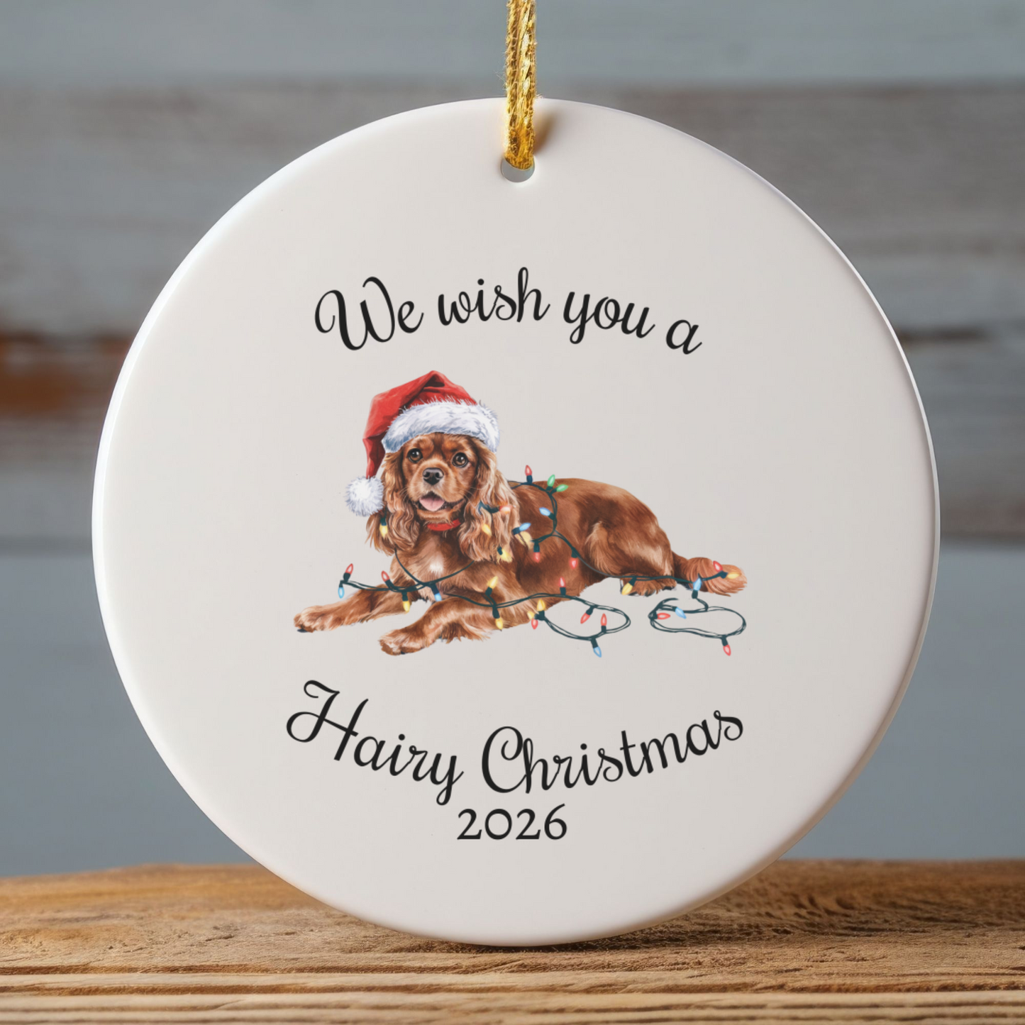 Ruby Cavalier King Charles Spaniel Ornament, Funny Dog Lover Gift, Pet Holiday