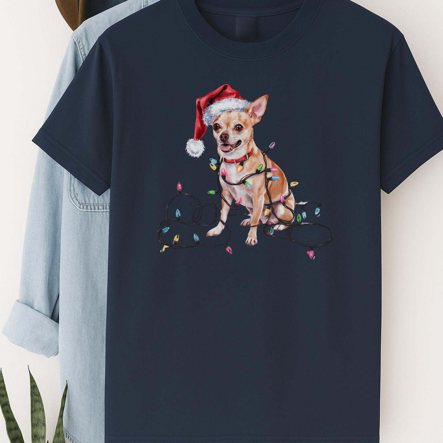 Christmas Chihuahua Shirt, Christmas Dog Tee, Christmas Lights Dog Tee, Chihuahua Mom Tshirt, Gift for Dog Lover, Chihuahua