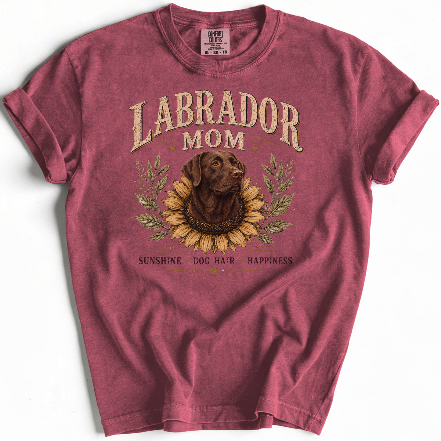 Chocolate Lab Mom Shirt, Labrador Retriever Sunflower Tee, Vintage Dog Lover Gift