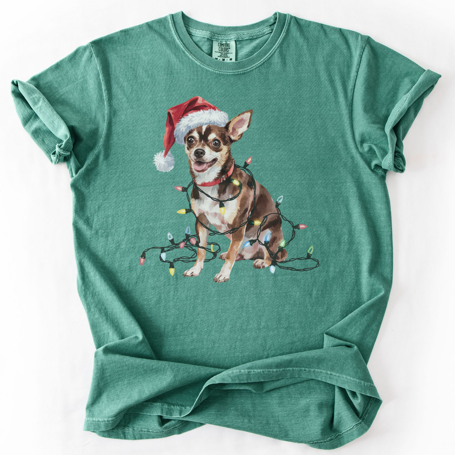 Christmas Chihuahua Shirt, Christmas Lights Dog Tee, Christmas Dog Tee, Chihuahua Mom Tshirt, Gift for Dog Lover, Chihuahua
