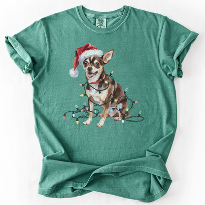 Christmas Chihuahua Shirt, Christmas Lights Dog Tee, Christmas Dog Tee, Chihuahua Mom Tshirt, Gift for Dog Lover, Chihuahua