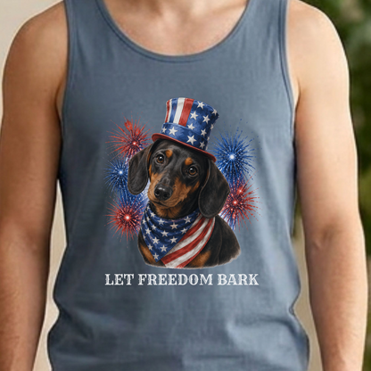 Patriotic Black Tan Dachshund Tank Top