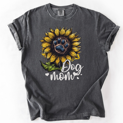 Dog Mom Sunflower Shirt, Paw Print Flower Tee, Cute Dog Lover Gift for Women
