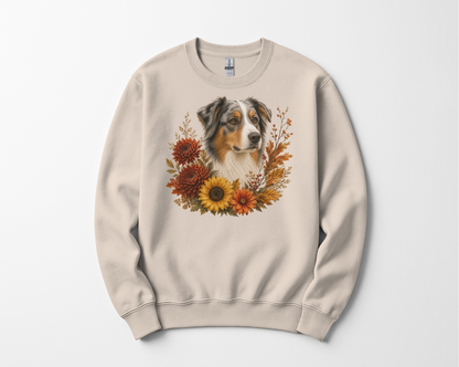Australian Shepherd Autumn Floral Sweatshirt