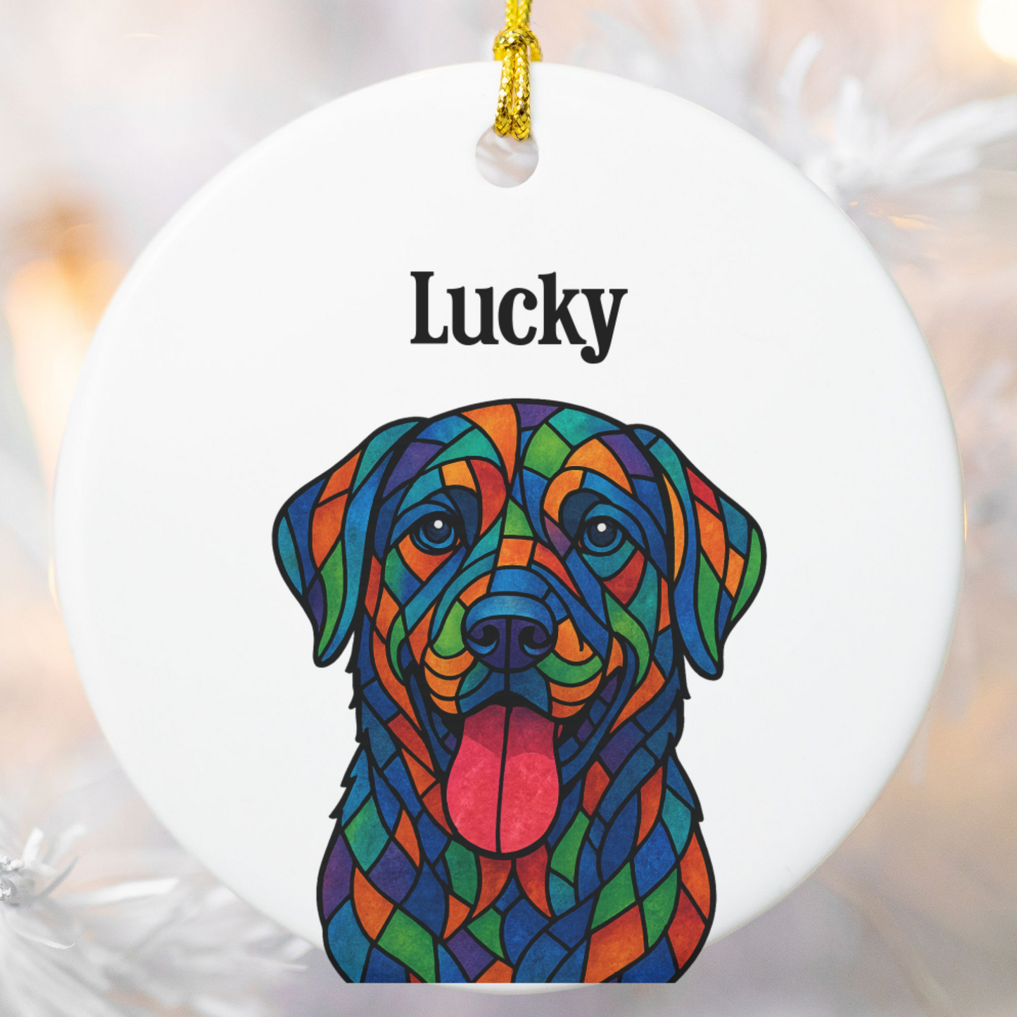 Personalized Geometric Pet Ornament