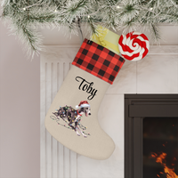 Load image into Gallery viewer, Personalized Greyhound Christmas Stocking, Holiday Decor Gift for Pet Lovers
