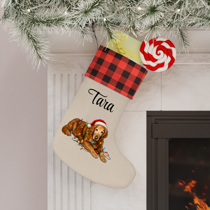 Personalized Dog Photo Christmas Stocking Custom Pet Name Holiday Decor
