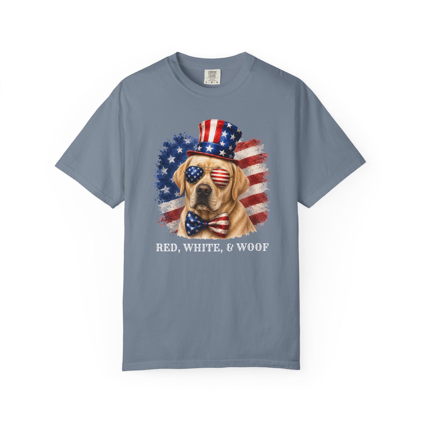 Patriotic Yellow Lab Red White & Woof Shirt