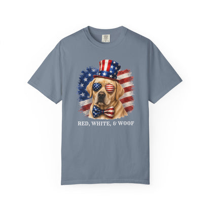 Patriotic Yellow Lab Red White & Woof Shirt
