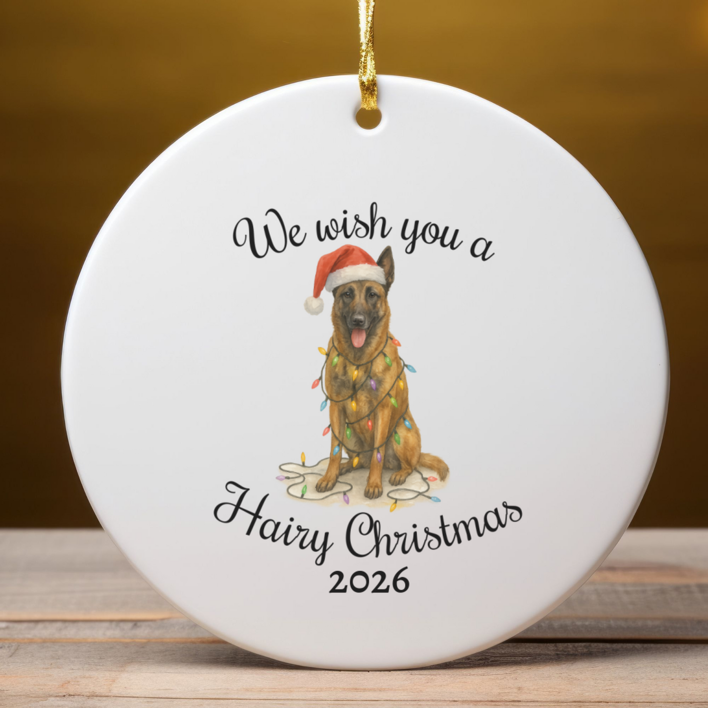 Christmas Belgian Malinois Ornament, Dog Lover Christmas Gift, Ceramic Tree Decoration, Holiday Keepsake, Personalized