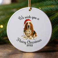 Load image into Gallery viewer, Christmas Basset Hound Ornament, Christmas Dog Keepsake
