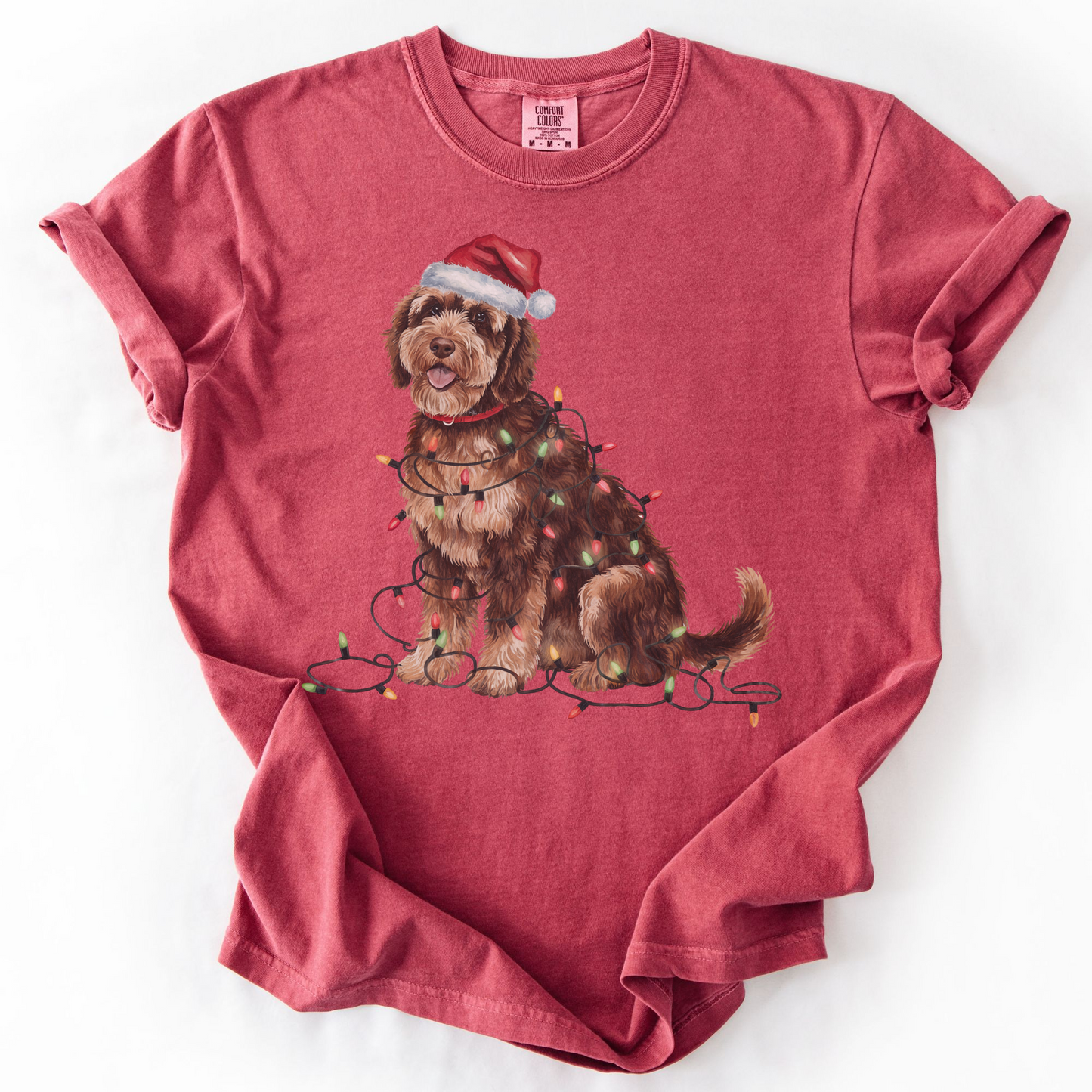 Portuguese Water Dog Christmas Lights Shirt, Festive Holiday Tee for Dog Lovers