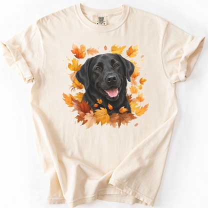 Black Lab Fall Shirt, Autumn Dog Mom Comfort Colors Tee