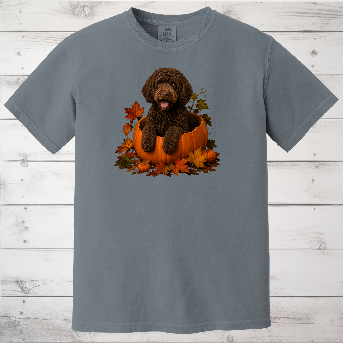 Brown Portuguese Water Dog Pumpkin Shirt