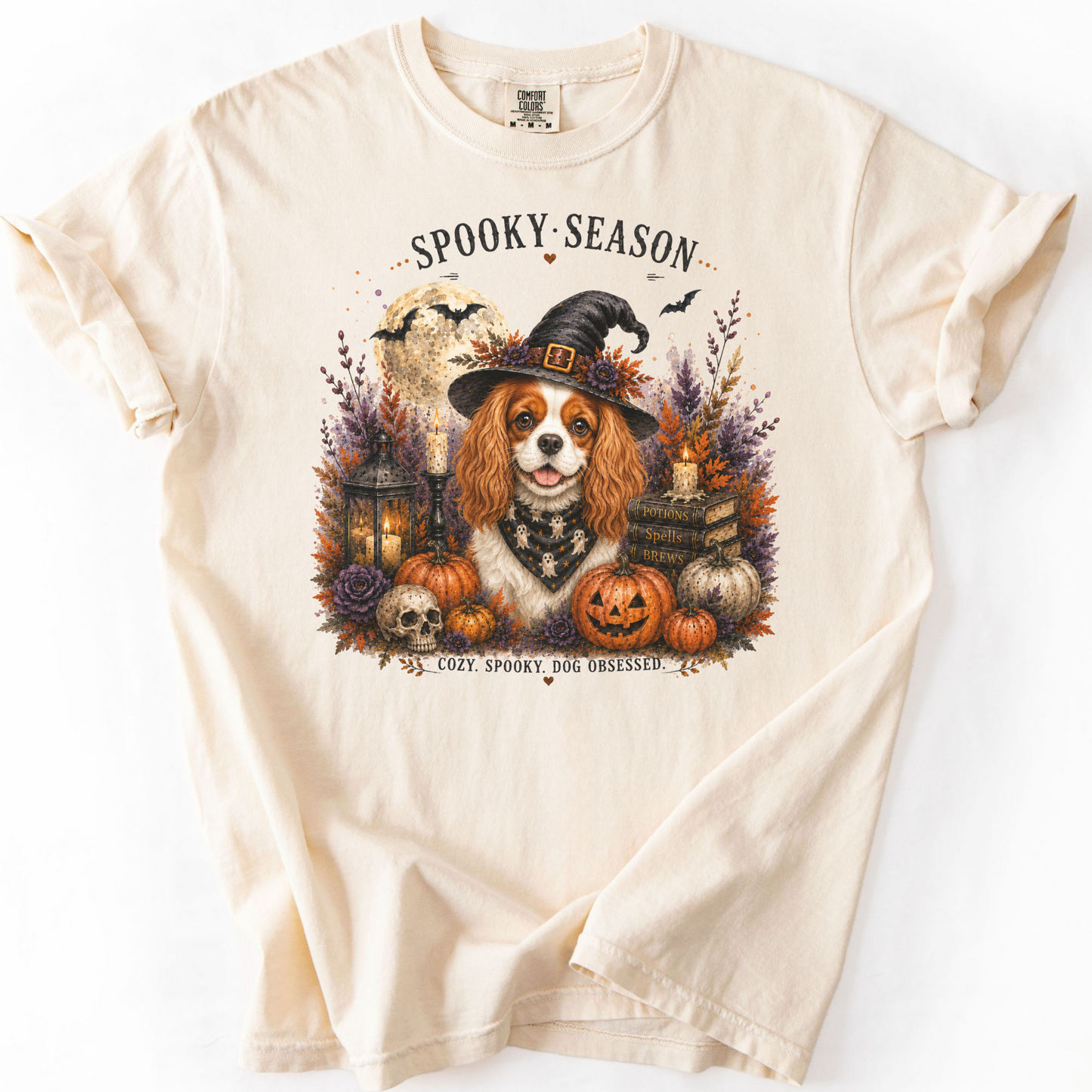Blenheim Cavalier Spooky Season Dog Mom Halloween Shirt