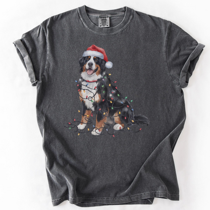 Bernese Mountain Dog Christmas Lights Shirt, Cozy Holiday Tee for Berner Lovers