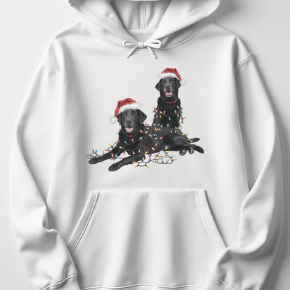 Black Lab Christmas Hoodie with Lights, Holiday Dog Lover Sweatshirt