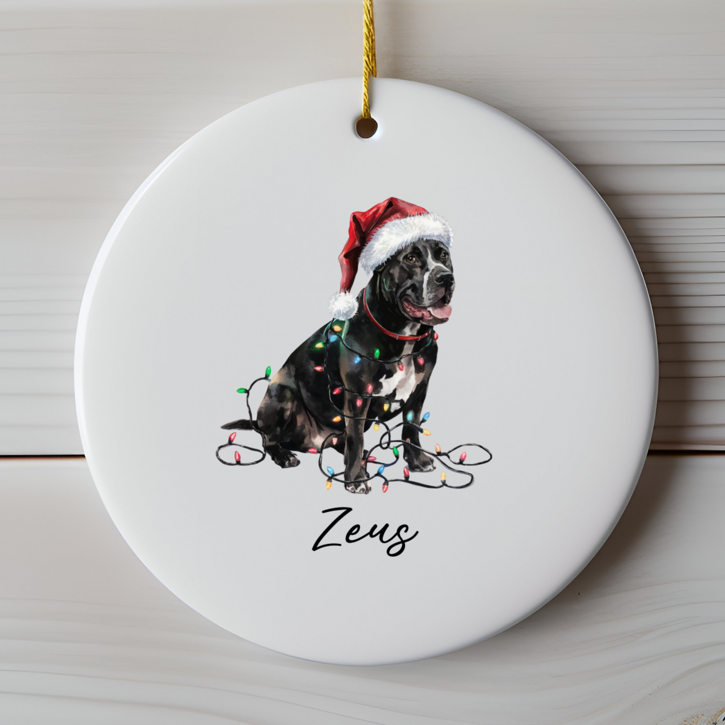 Personalized Cane Corso Christmas Ornament, Festive Dog Keepsake, Ceramic Tree Decoration