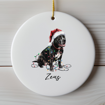 Personalized Cane Corso Christmas Ornament, Festive Dog Keepsake, Ceramic Tree Decoration