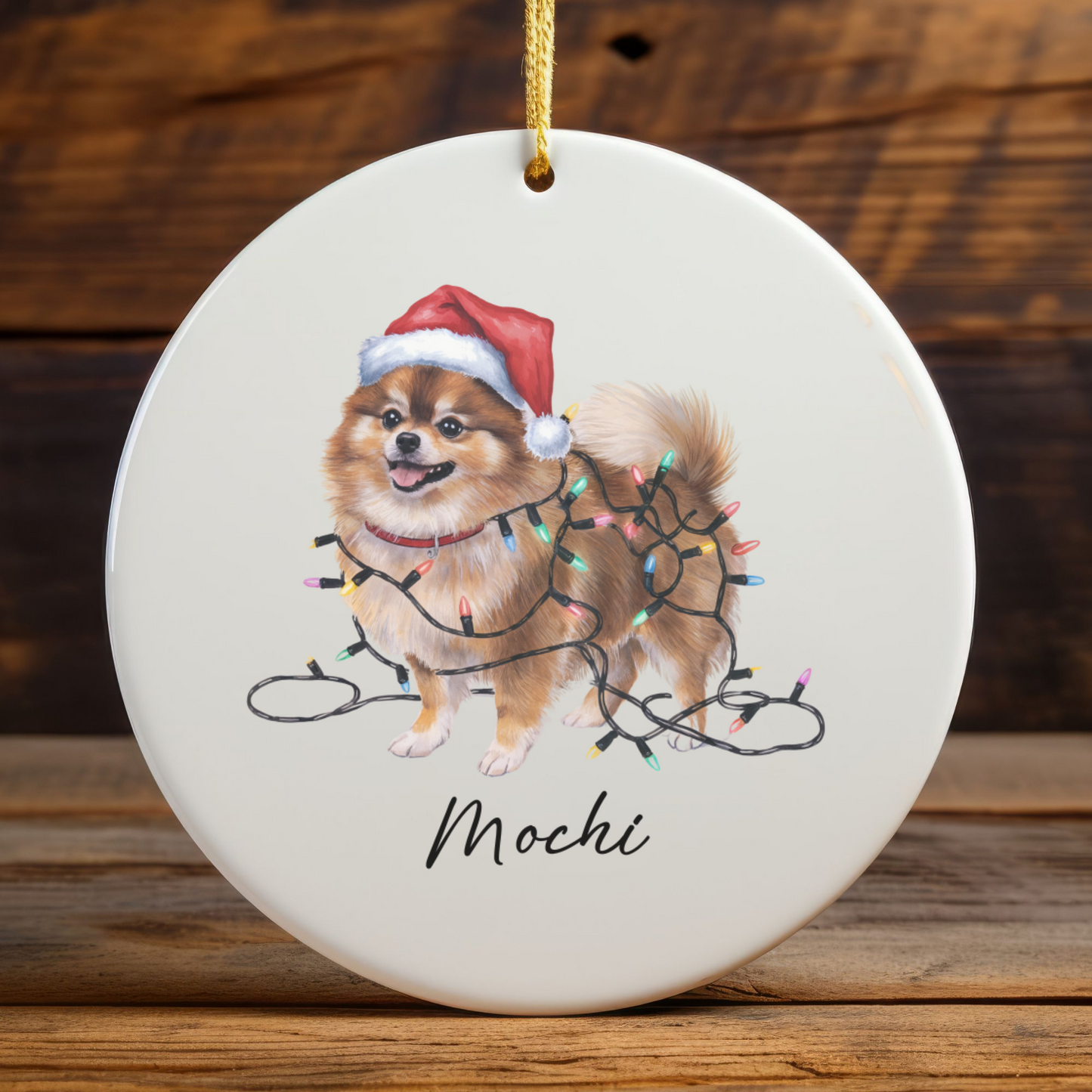 Personalized Pomeranian Ornament, Custom Ceramic Pet Keepsake