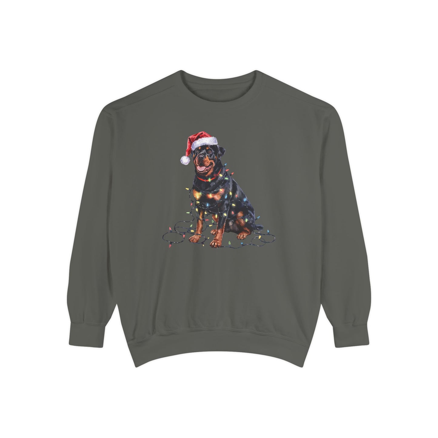 Christmas Rottweiler Sweatshirt, Christmas Lights Dog Sweatshirt, Christmas Dog Sweatshirt, Rottweiler Mom Sweatshirt, Gift for Dog Lover