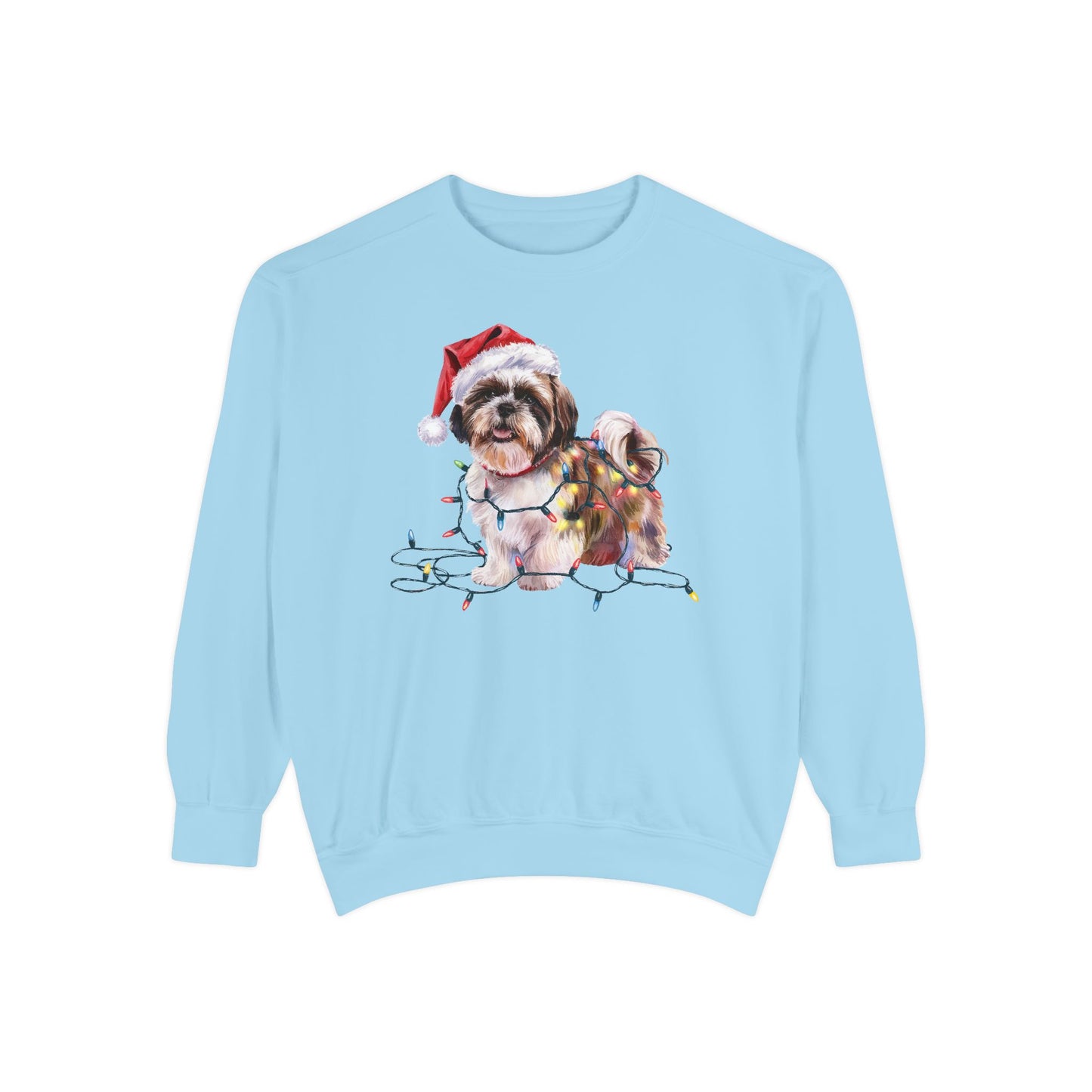 Christmas Shih Tzu Sweatshirt, Christmas Lights Dog Sweatshirt, Christmas Dog, Shih Tzu Mom Sweatshirt, Gift for Dog Lover, Shih Tzu