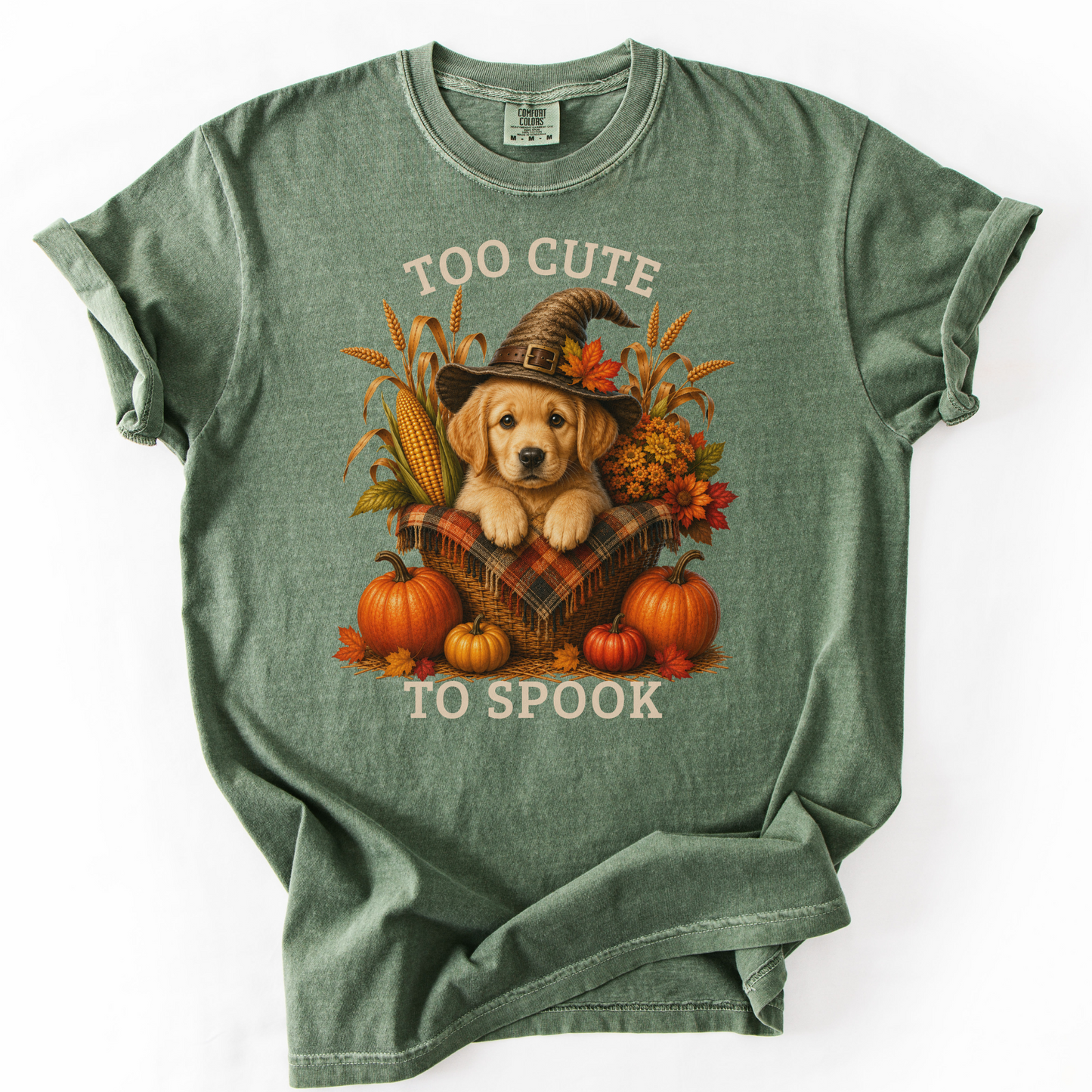 Golden Retriever Halloween Shirt, Too Cute To Spook Fall Dog Lover Tee