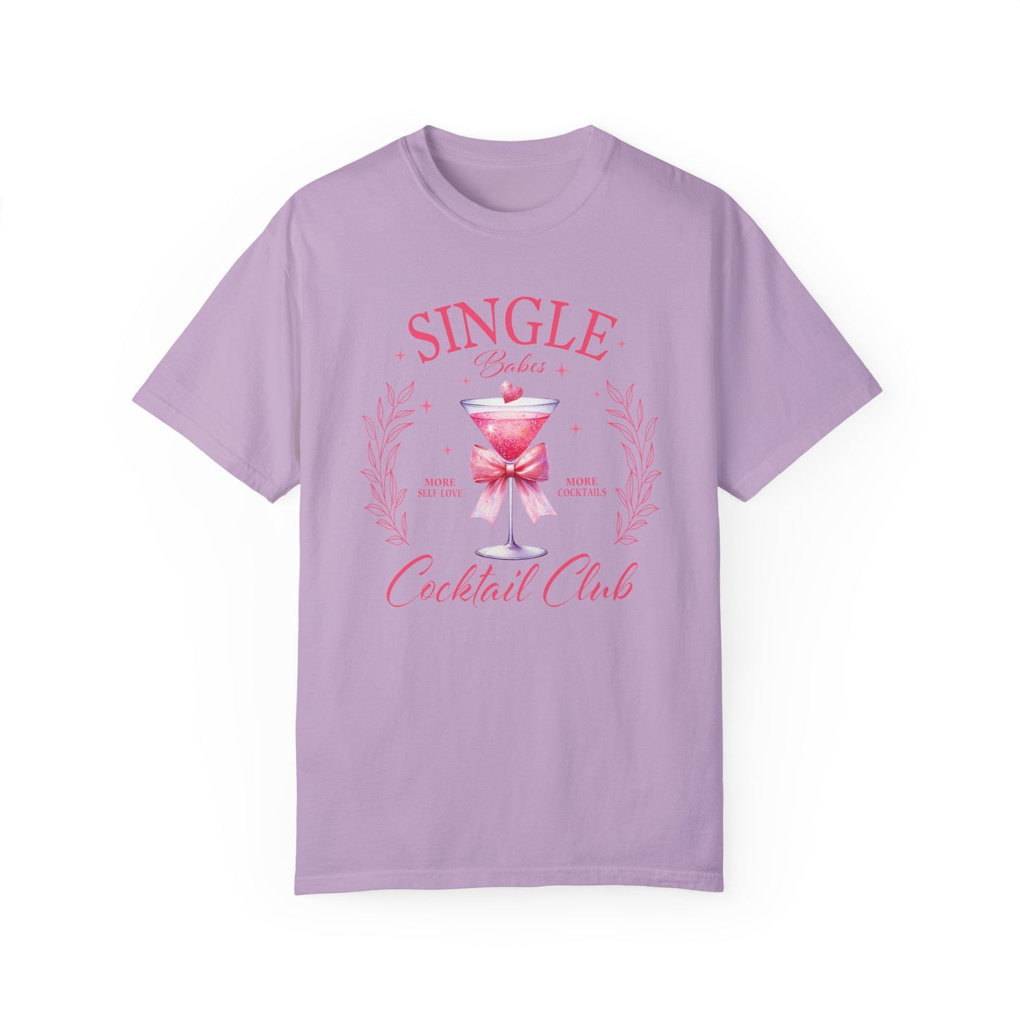 Single Babes Cocktail Club Unisex T-shirt, Valentine's Day Shirt, Martini Glass Design, Gift for Singles, Galentine's Day Tee