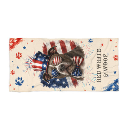Pitbull Patriotic Beach Towel