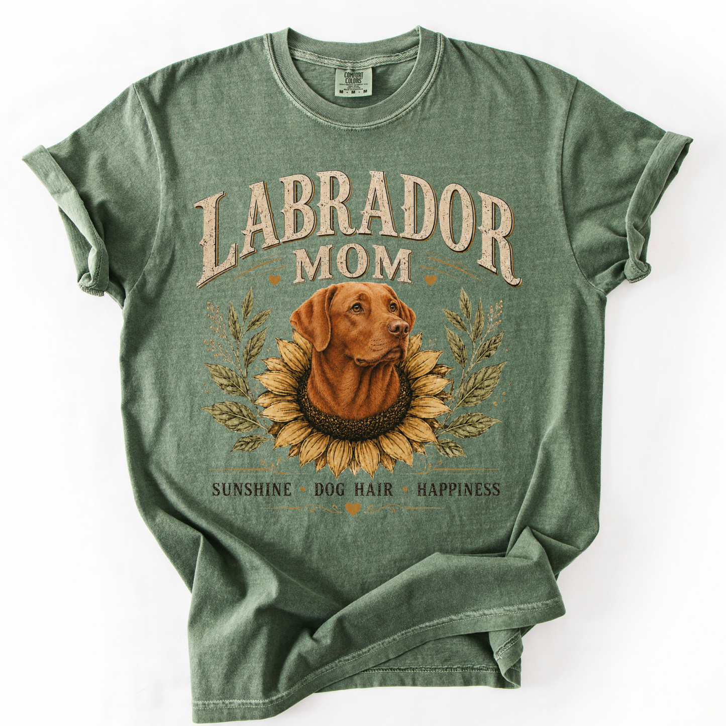 Fox Red Lab Mom Shirt, Labrador Retriever Sunflower Tee, Vintage Dog Lover Gift
