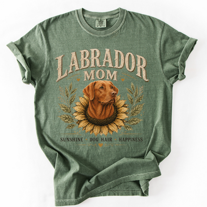 Fox Red Lab Mom Shirt, Labrador Retriever Sunflower Tee, Vintage Dog Lover Gift
