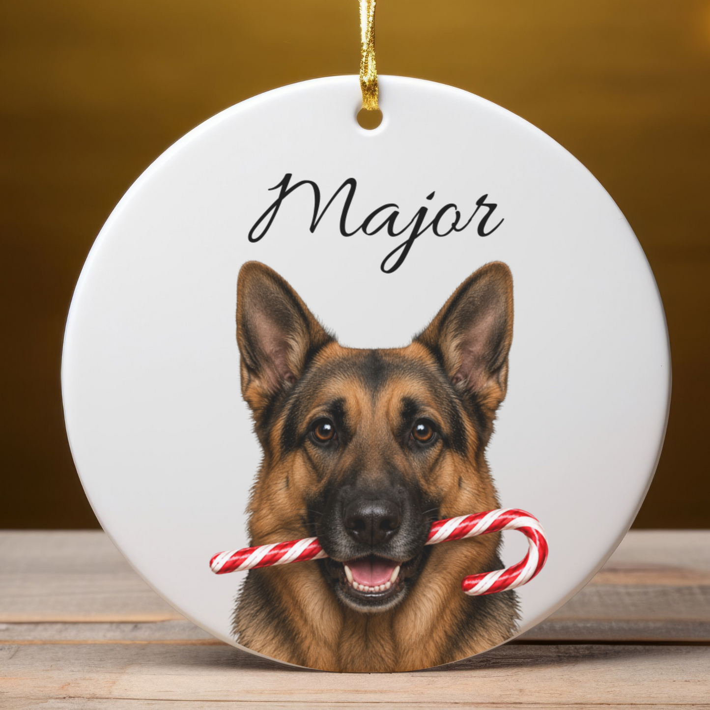 Personalized German Shepherd Ornament, Custom Dog Name Christmas Ornament, GSD Gift, Dog Lover Gift